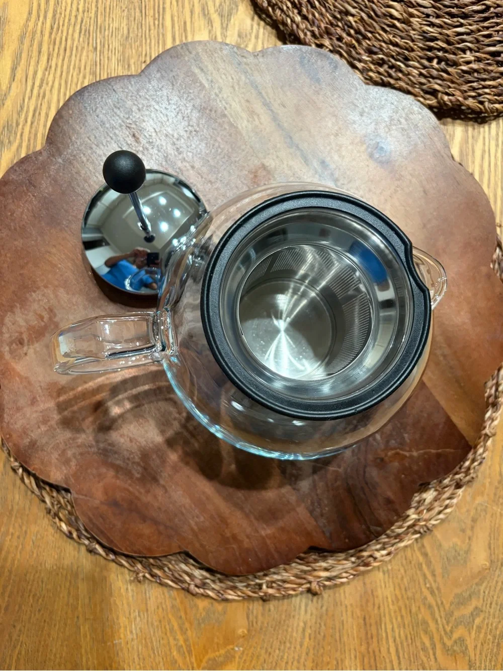 Primula Glass Teapot with Stainless Steel Infuser & Black Lid